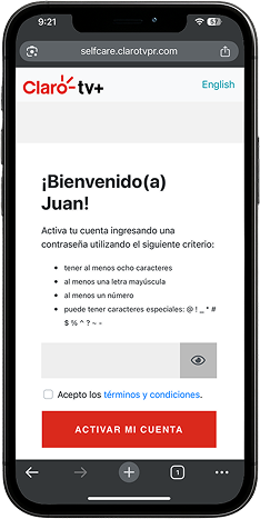 Celular con ventana de activación
