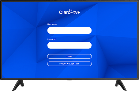Televisión con pantalla de login